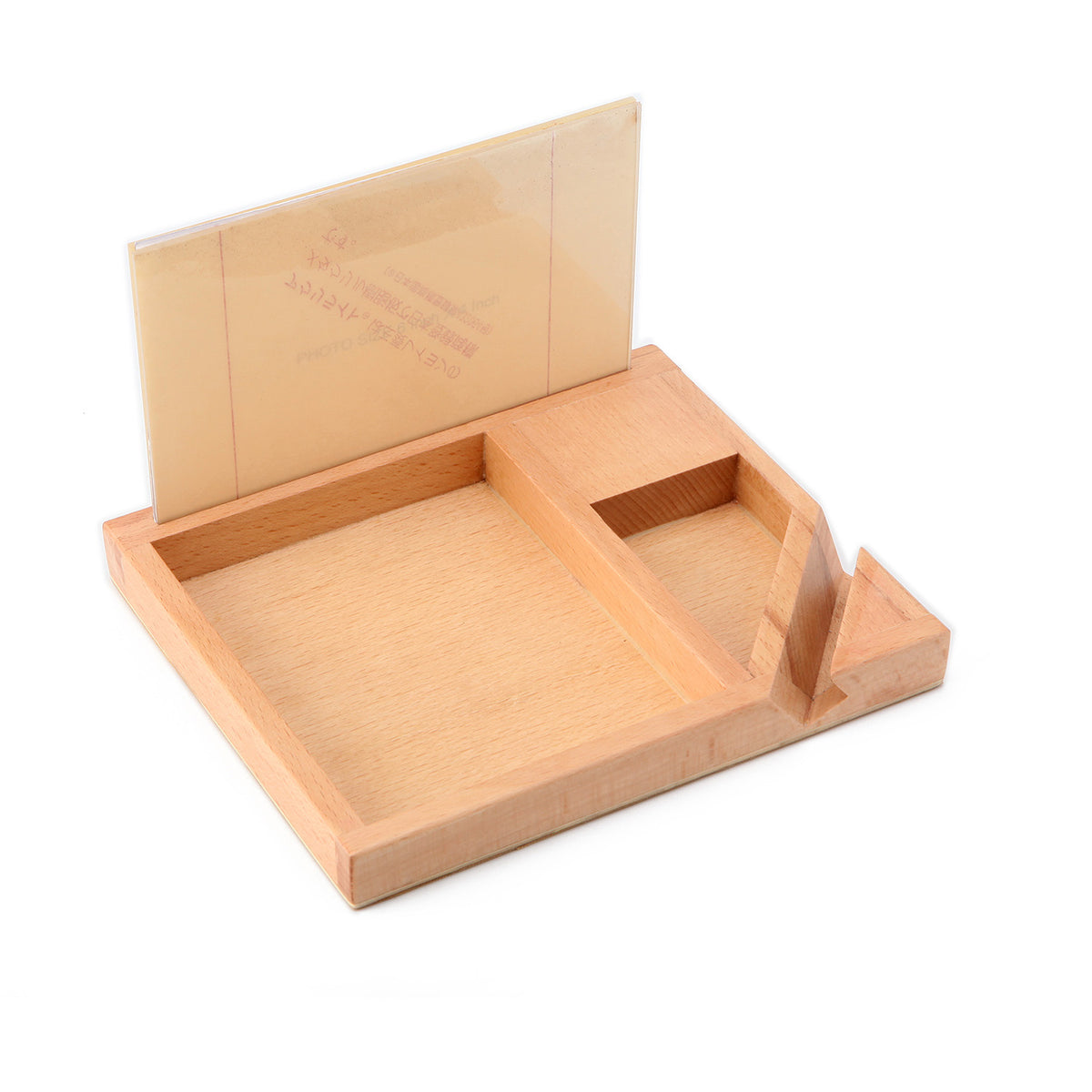 Wood Mobile Docking Tray With Photo Frame | Valet Tray