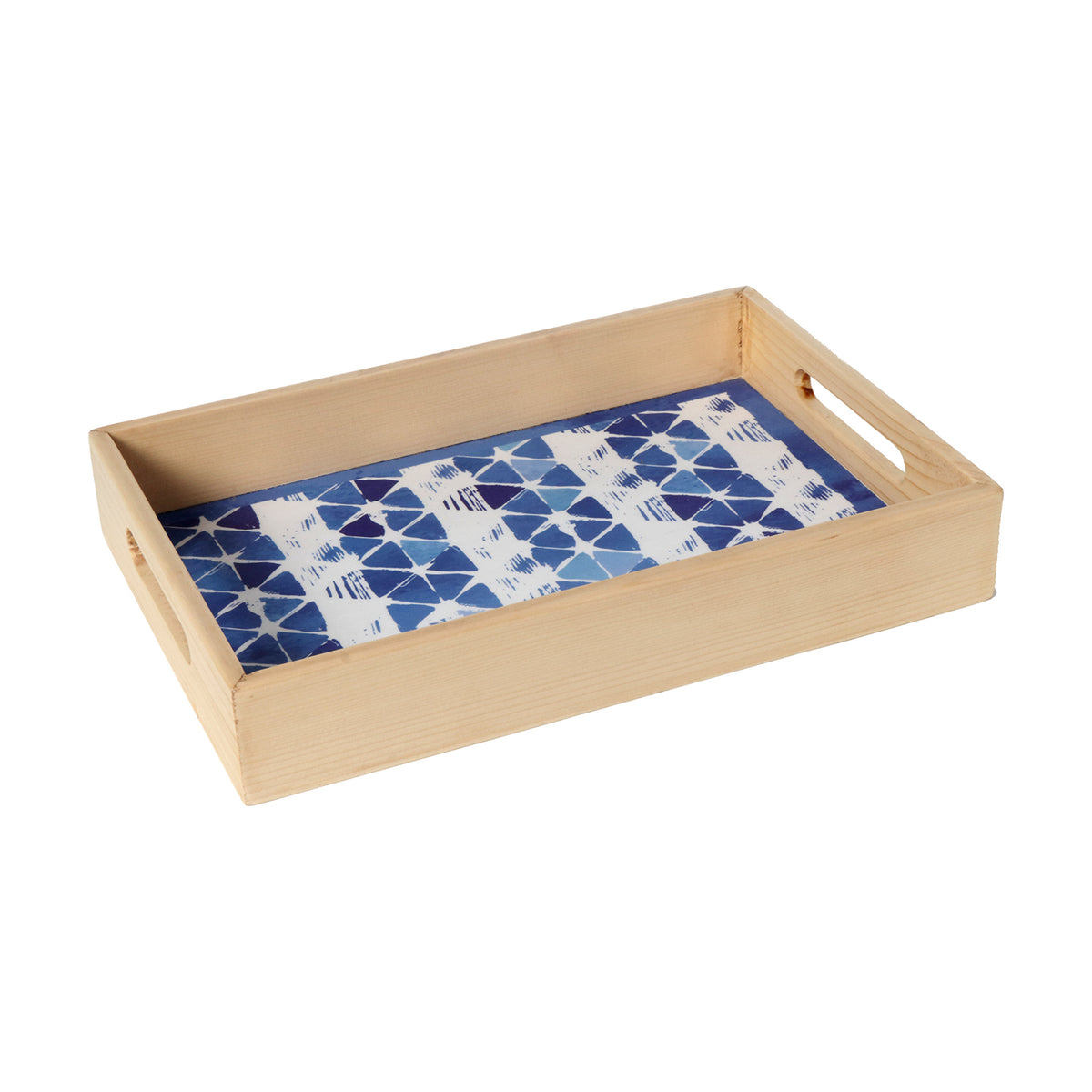 Wood Serving Tray Shibori Design Art Print Lamination | Tray