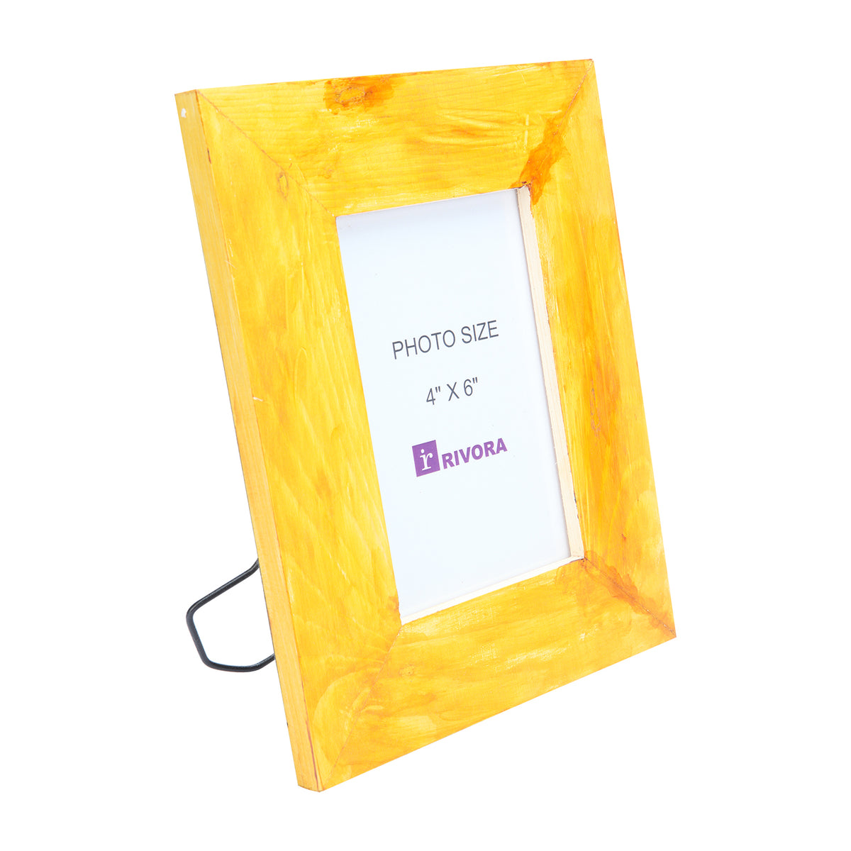 Wood Photo Frame With Hand Painted Transparent Yellow Colour | Photo Frame