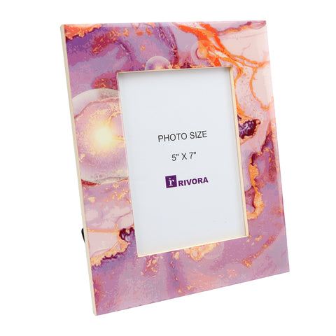 Wood Photo Frame With Geode Print Resin Lamination | Photo Frame