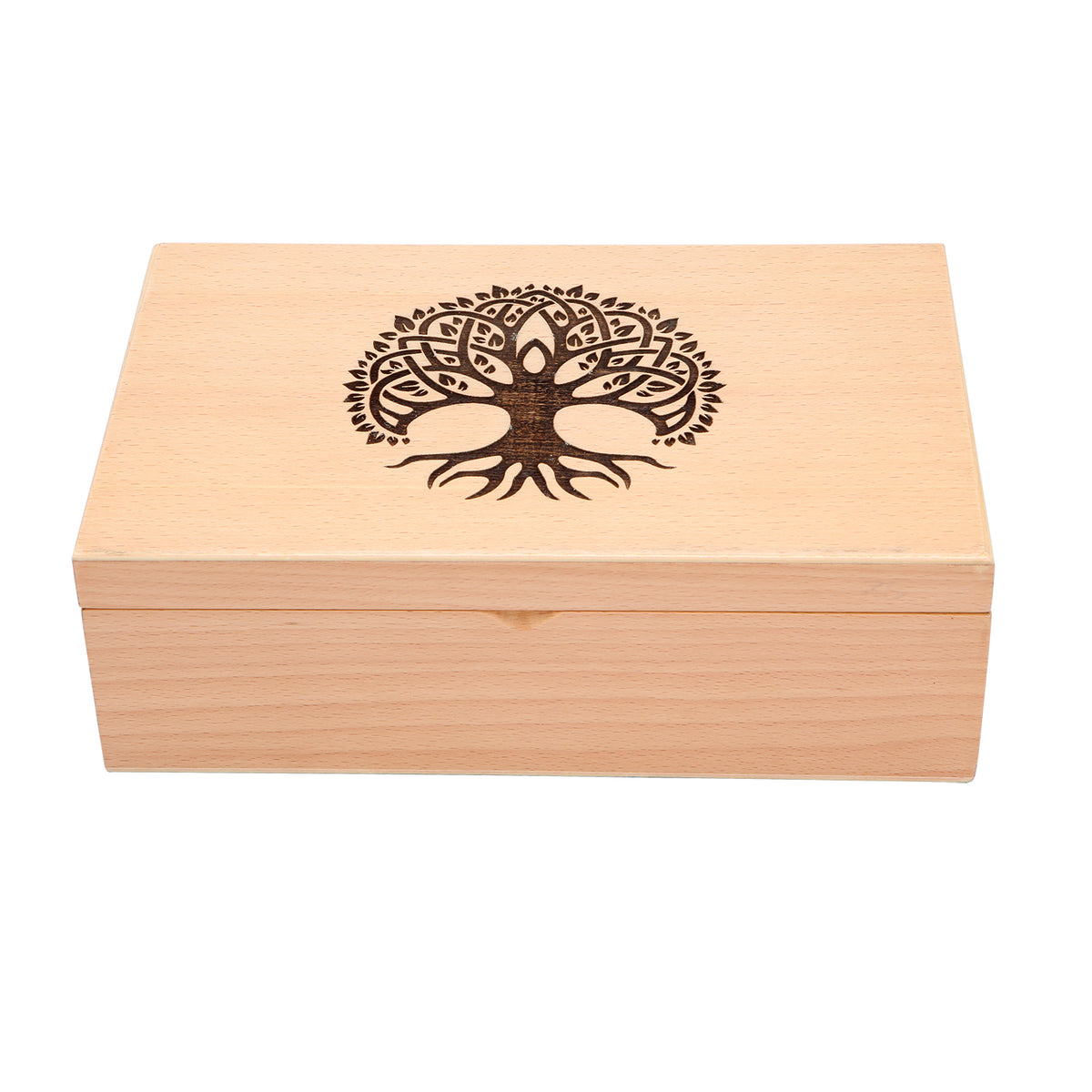 Wood Box Multiutility Carved Tree Of Life Motif On Top | Wood Boxes