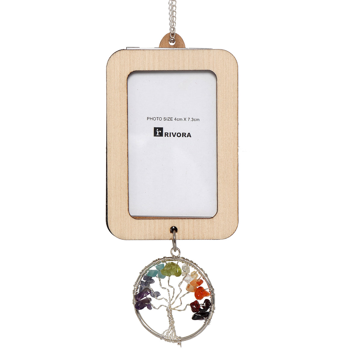 Car Hanging Photoframe And Round Metal Tree Of Life In Agate Stone | Car Hangings