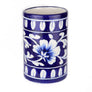 Blue Pottery Hand Painted Floral Motif Utility Holder | Home / Office Organisers